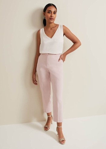 Phase Eight Petite Ulrica Tapered Trousers Rose USA | 8914620-GB